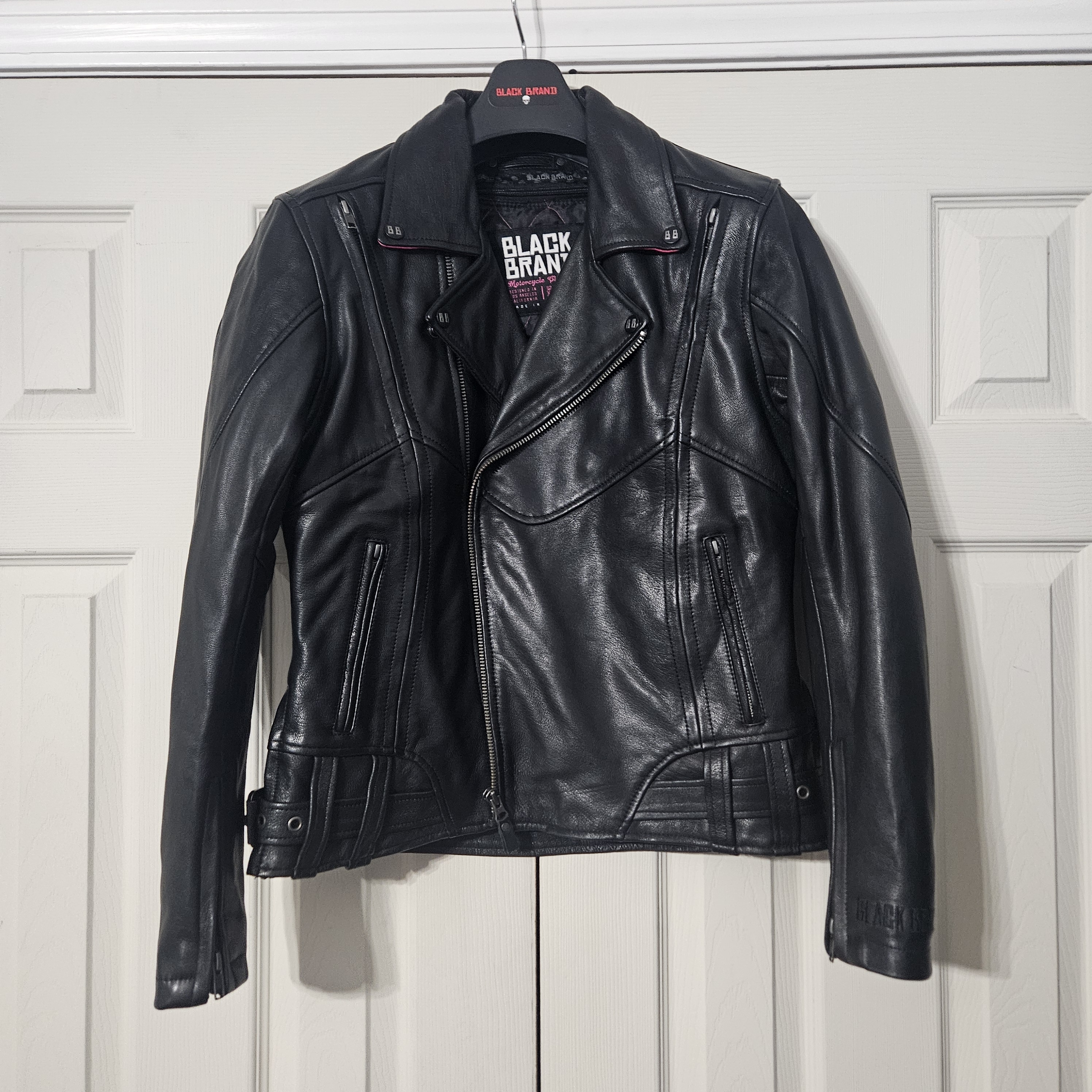 Black Brand Sapphire Motorcycle Street Leather Jacket Black Women's Small Sm